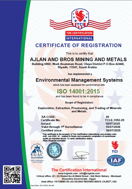 ISO 14001 Certificate
